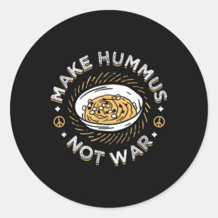 Pegatina Redonda Hacer humus no guerra Vegetariano vegetario propag