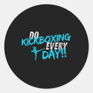 Pegatina Redonda Hacer kickboxing todos los días