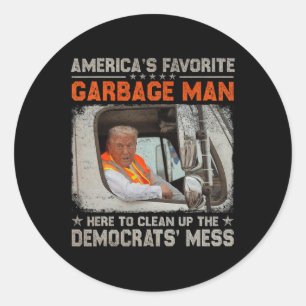 Pegatina Redonda Hacer La Basura Grande De Nuevo Para Trump 2024