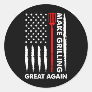 Pegatina Redonda Hacer la parrillada estupendo 4 de julio Divertido