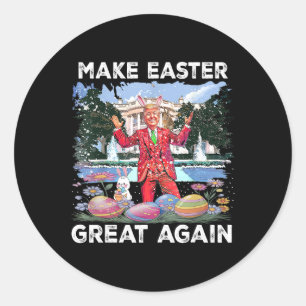 Pegatina Redonda Hacer la Pascua Grande De Nuevo Con Trump Y Bundy