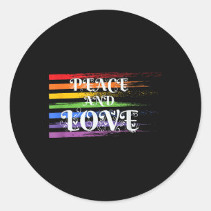 Pegatina Redonda Hacer la paz, no la guerra - Paz colorida y amar a