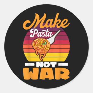 Pegatina Redonda Hacer Pasta No Guerra I Mac & Pasta De Comida
