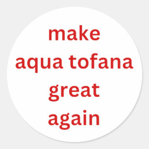 Pegatina Redonda hacer que aqua tofana grande de nuevo rojo