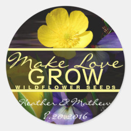 Pegatina Redonda Hacer que el amor crezca Pegatinas