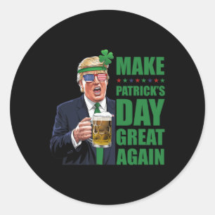 Pegatina Redonda Hacer que el Día de San Patricio sea grande otra v