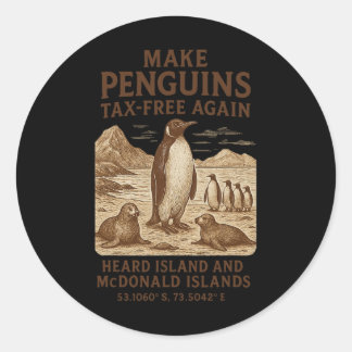 Pegatina Redonda Hacer que el impuesto al pingüino vuelva a estar l