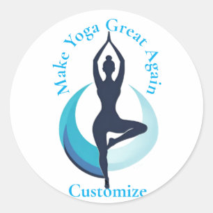 Pegatina Redonda Hacer que el yoga sea grande de nuevo Thunder_Cove