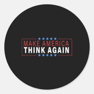 Pegatina Redonda Hacer que Estados Unidos piense de nuevo en las pr