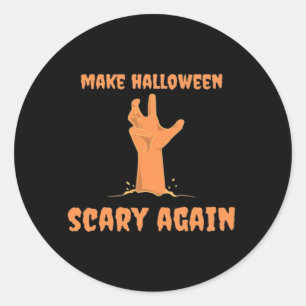 Pegatina Redonda Hacer que Halloween tenga miedo de nuevo zombi Cla