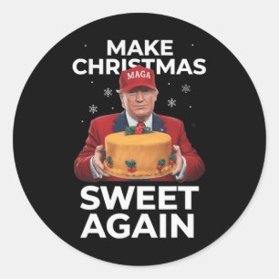 Pegatina Redonda Hacer que los Navidades vuelvan a dulce a los rega