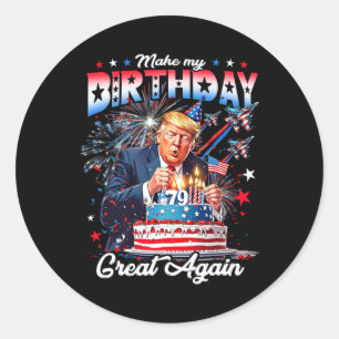 Pegatina Redonda Hacer que mi cumpleaños sea grande de nuevo1
