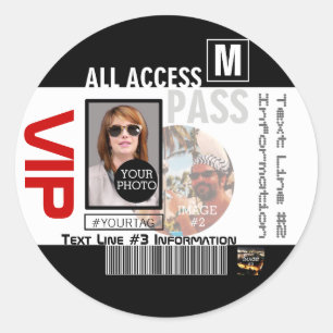 Pegatina Redonda Hacer que su propio VIP Pass 8 sea personalizado
