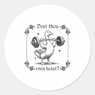 Pegatina Redonda Hacerlo, Hoist_ Funny Medieval Gym Workout