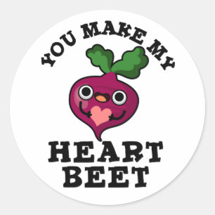 Pegatina Redonda Haces Que Mi Abeja Cardíaca Funny Veggie Pun