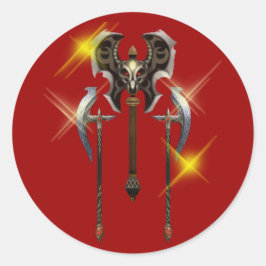 Pegatina Redonda Hacha hacha de pelea battle axe ax
