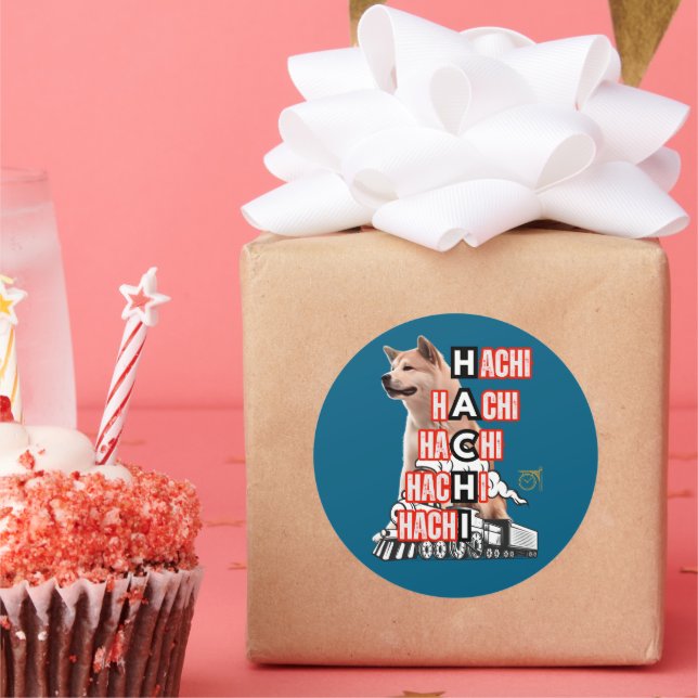 PEGATINA REDONDA HACHIKO (Fiesta)