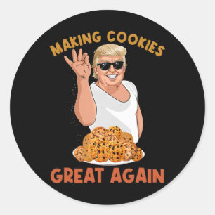 Pegatina Redonda Haciendo a la Cookie Grande De Nuevo, Divertido Tr