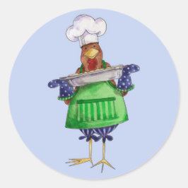 Pegatina Redonda Haciendo Casserole
