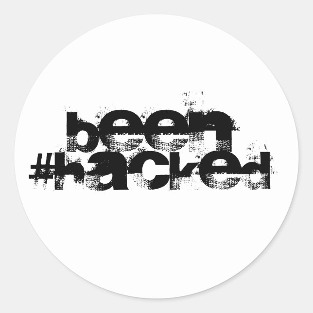 Pegatina Redonda Hackeado (Anverso)