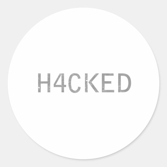 Pegatina Redonda hackeado (Anverso)
