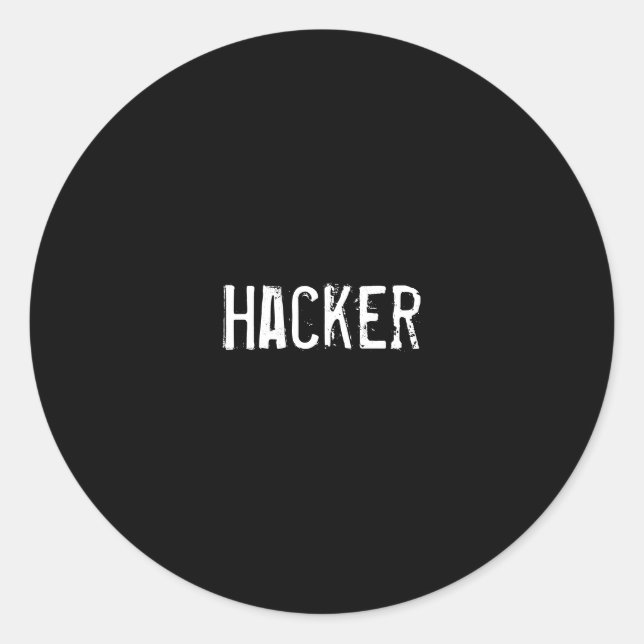 Pegatina Redonda Hacker (Anverso)
