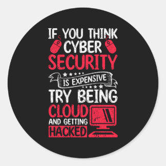 Pegatina Redonda Hacker Blanco Para Ciberguerrero Y Hacker Ético