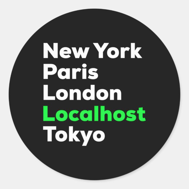 Pegatina Redonda Hacker Cybersecurity Pentester Localhost (Anverso)