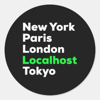 Pegatina Redonda Hacker Cybersecurity Pentester Localhost