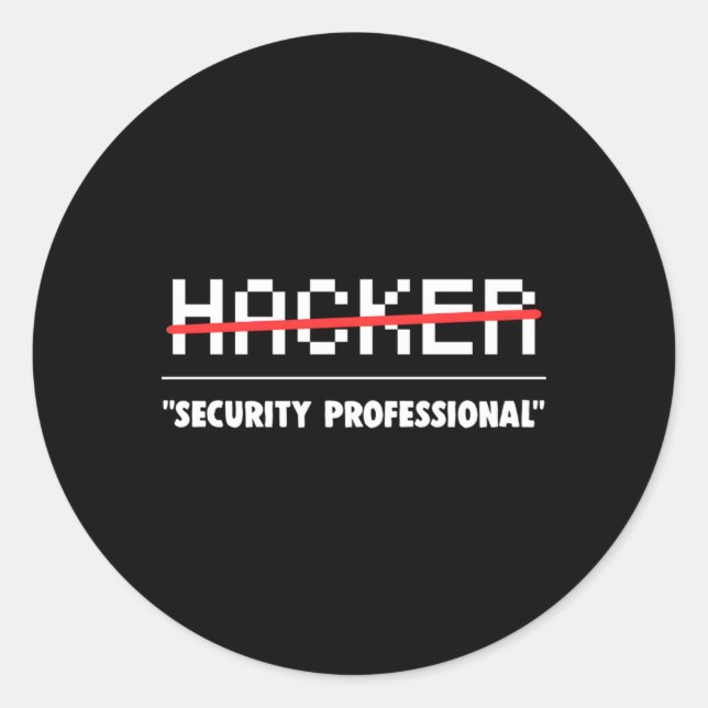 Pegatina Redonda hacker de equipos de ciberseguridad (Anverso)