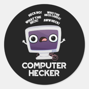 Pegatina Redonda Hacker Funny Hacker Pun Dark BG