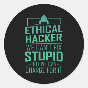 Pegatina Redonda Hacker Hacking Ethical Hacker