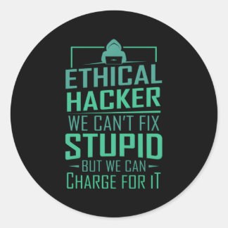 Pegatina Redonda Hacker Hacking Ethical Hacker