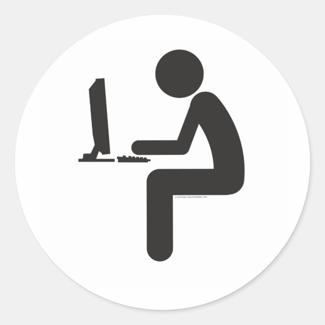 Pegatina Redonda Hacker-T (Anverso)