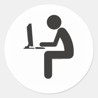 Pegatina Redonda Hacker-T