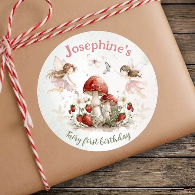 Pegatina Redonda hada caprichosa del jardín niña de primer cumpleañ (Subido por el creador)