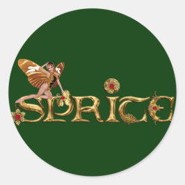 Pegatina Redonda Hada Golden Sprite