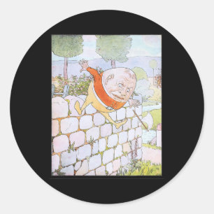 Pegatina Redonda Hada Retro La Gran Caída Humpty Dumpty 1
