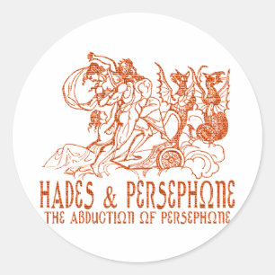Pegatina Redonda Hades y Persephone