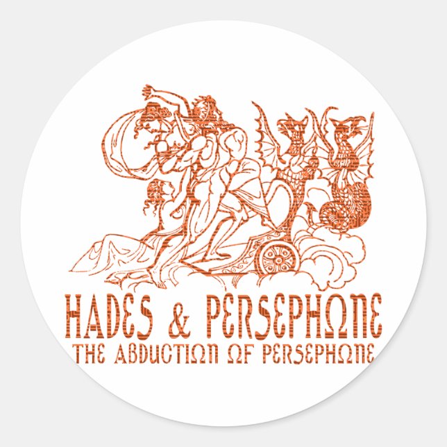 Pegatina Redonda Hades y Persephone (Anverso)