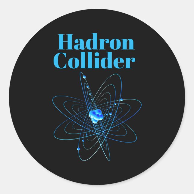 Pegatina Redonda Hadron Collider God Picle Cern Scientiers (Anverso)