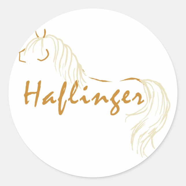 Pegatina Redonda Haflinger Horse (Anverso)
