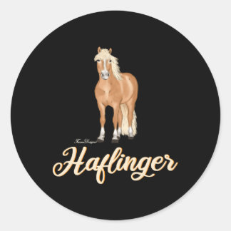 Pegatina Redonda Haflinger Rider Horse Haffi Motif