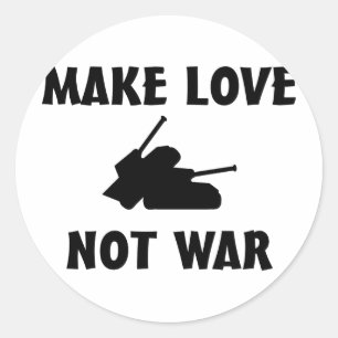 Pegatina Redonda haga la guerra del amor no