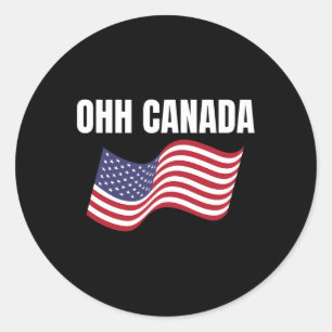 Pegatina Redonda Hagamos a Canadá americano nuevamente divertido a 