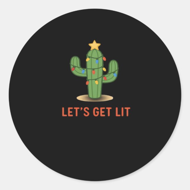 Pegatina Redonda Hagamos que los Navidades divertidos sean clásicos (Anverso)