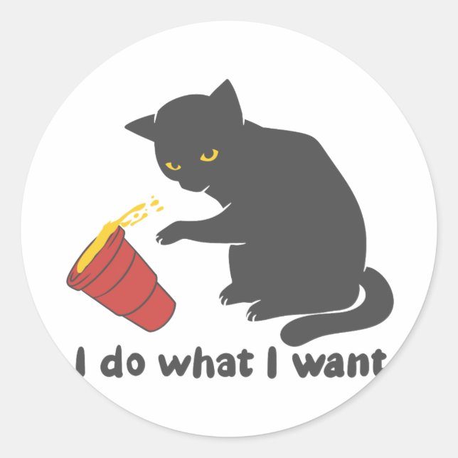 Pegatina Redonda Hago lo que quiero - Elija el color de fondo (Anverso)