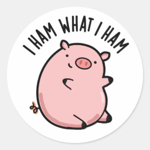 Pegatina Redonda Hago Lo Que Soy Un Cerdo Gracioso