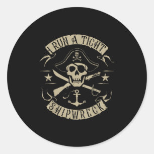 Pegatina Redonda Hago Una Cita Pirata Muy Divertida Por El Círculo