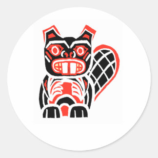 PEGATINA REDONDA HAIDA BEAVER